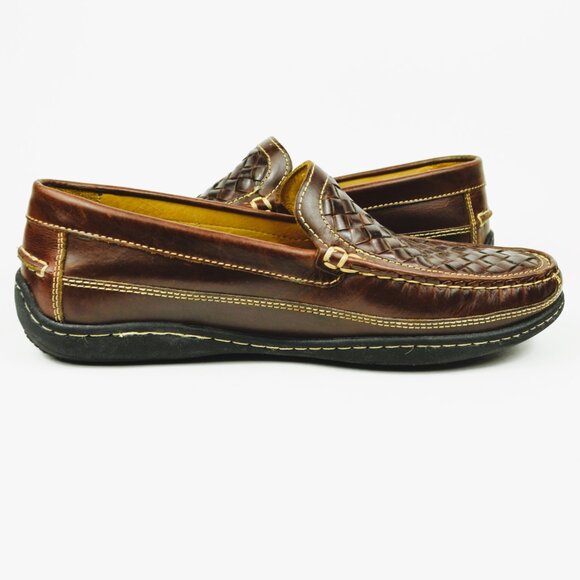 Johnston & Murphy Men\'s Size 8.5 Brown Woven Leather Slip On Loafers main image 7